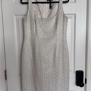 Ralph Lauren White and Gold Patterned Dress